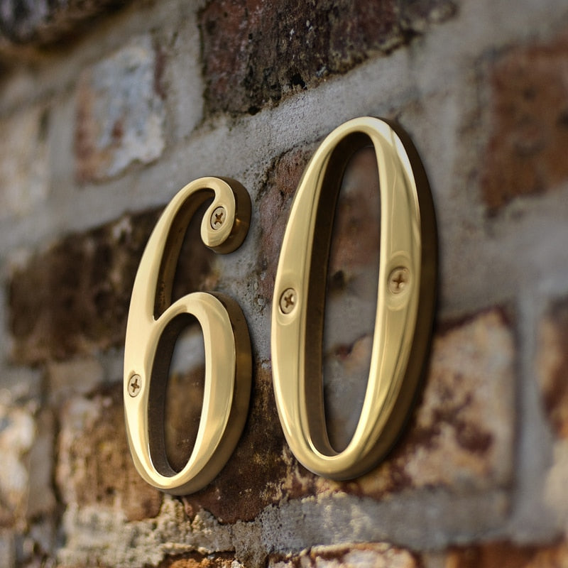 4 Inch (10 cm) Letters House Number, Solid Brass