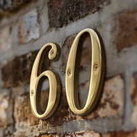 4 Inch (10 cm) Letters House Number, Solid Brass