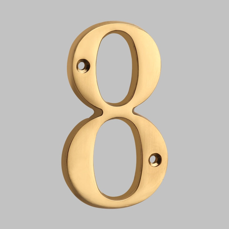 4 Inch (10 cm) Letters House Number, Solid Brass