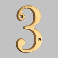 4 Inch (10 cm) Letters House Number, Solid Brass