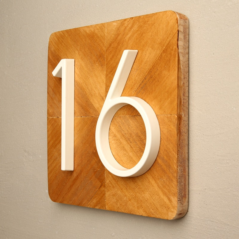 5 Inch (12.5 cm) House Number, White Aluminum Alloy
