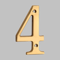 4 Inch (10 cm) Letters House Number, Solid Brass