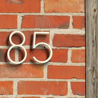 5 Inch (12.5 cm) House Number, White Aluminum Alloy