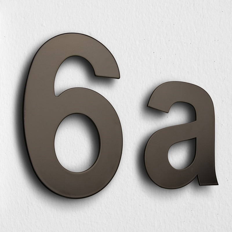 15/20/30cm House Number, Black 304 Stainless Steel