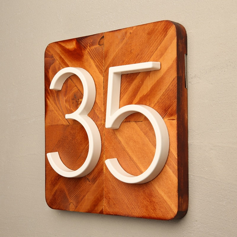 5 Inch (12.5 cm) House Number, White Aluminum Alloy