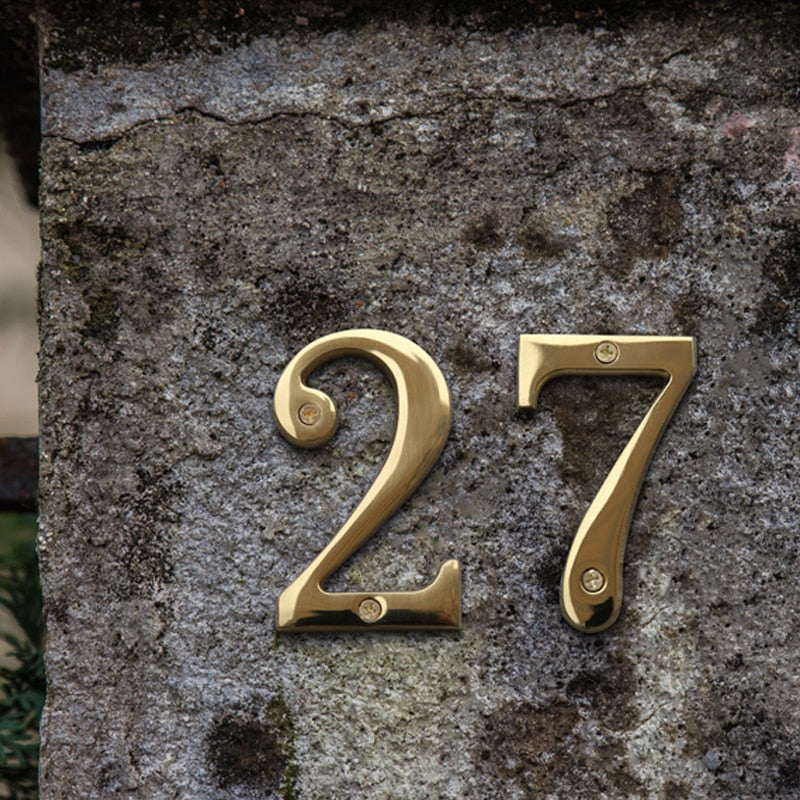 4 Inch (10 cm) Letters House Number, Solid Brass