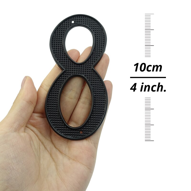 4 Inch (10 cm)  House Number,Black Zinc Alloy
