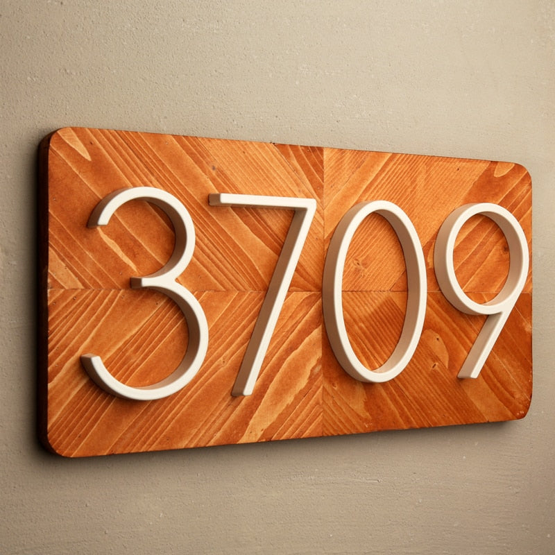 5 Inch (12.5 cm) House Number, White Aluminum Alloy
