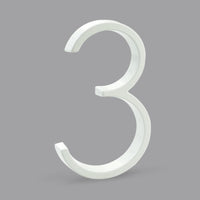 5 Inch (12 cm) House Number,White Aluminum Alloy