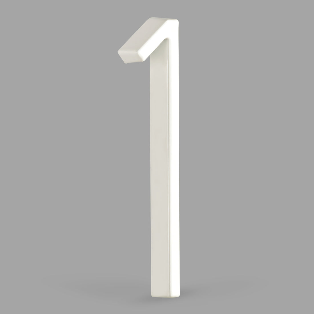 5 Inch (12.5 cm) House Number, White Aluminum Alloy