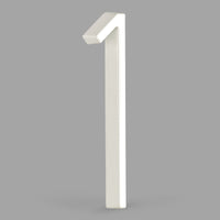 5 Inch (12.5 cm) House Number, White Aluminum Alloy