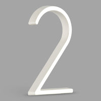 5 Inch (12.5 cm) House Number, White Aluminum Alloy
