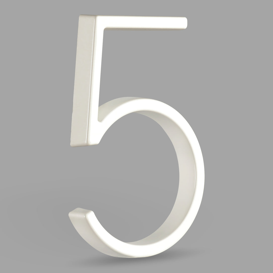 5 Inch (12.5 cm) House Number, White Aluminum Alloy