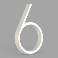 5 Inch (12.5 cm) House Number, White Aluminum Alloy
