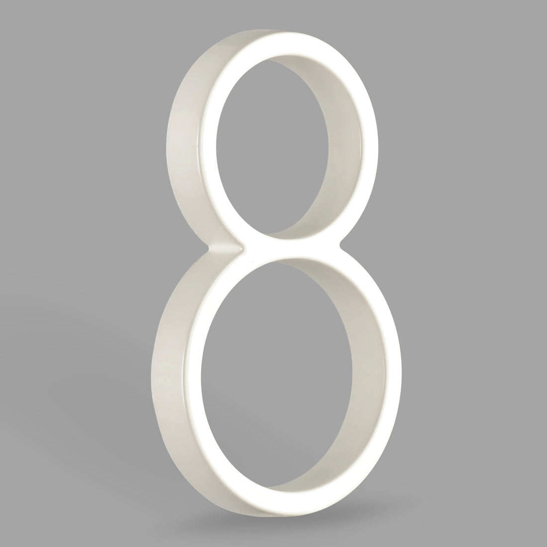 5 Inch (12.5 cm) House Number, White Aluminum Alloy