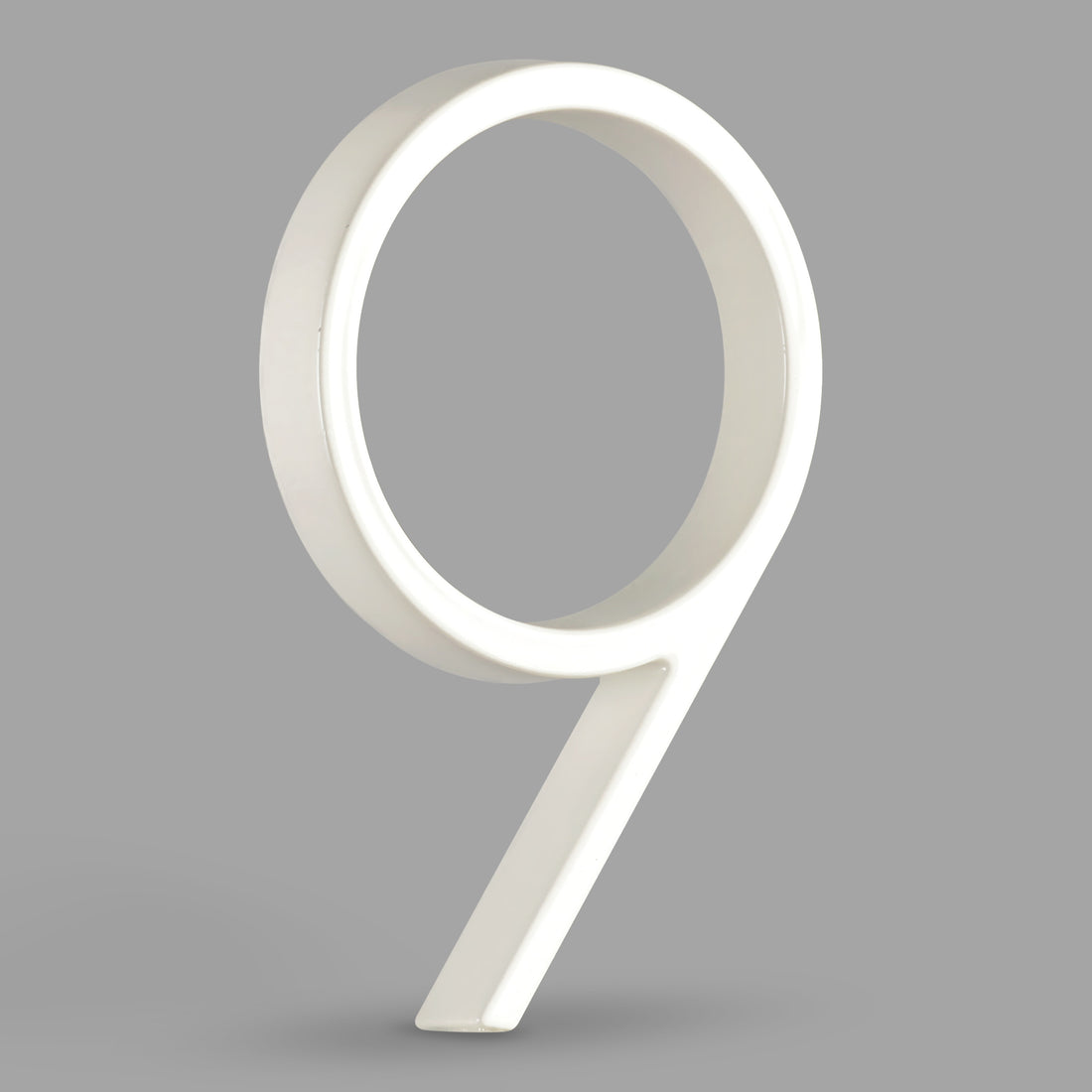 5 Inch (12.5 cm) House Number, White Aluminum Alloy