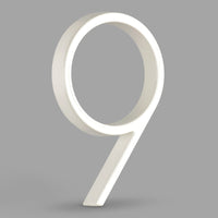 5 Inch (12.5 cm) House Number, White Aluminum Alloy