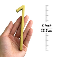 5 Inch (12 cm) House Number, Gloden Zinc Alloy