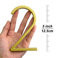 5 Inch (12 cm) House Number, Gloden Zinc Alloy