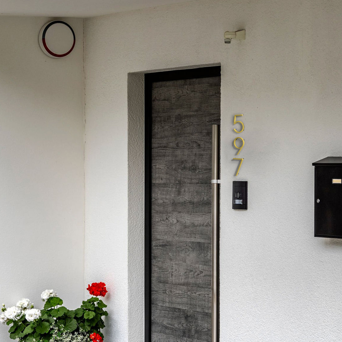 5 Inch (12 cm) House Number, Gloden Zinc Alloy