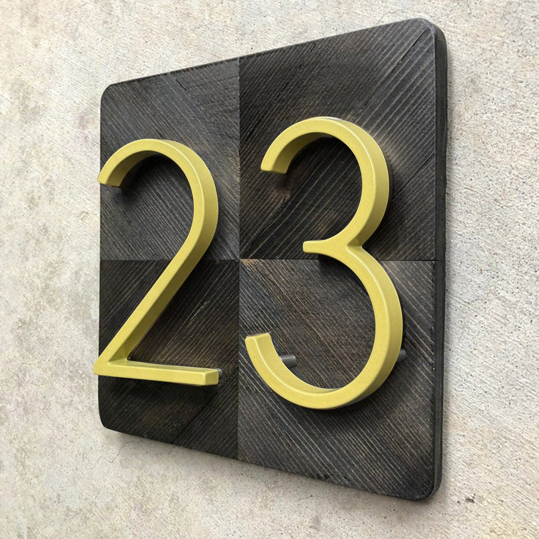 5 Inch (12 cm) House Number, Gloden Zinc Alloy