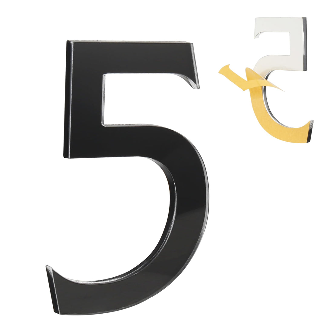 HASWARE 4 Inch Self-Adhesive House Number - Waterproof and Weather Resistant - Easy Installation for Mailbox, Posts, Door
