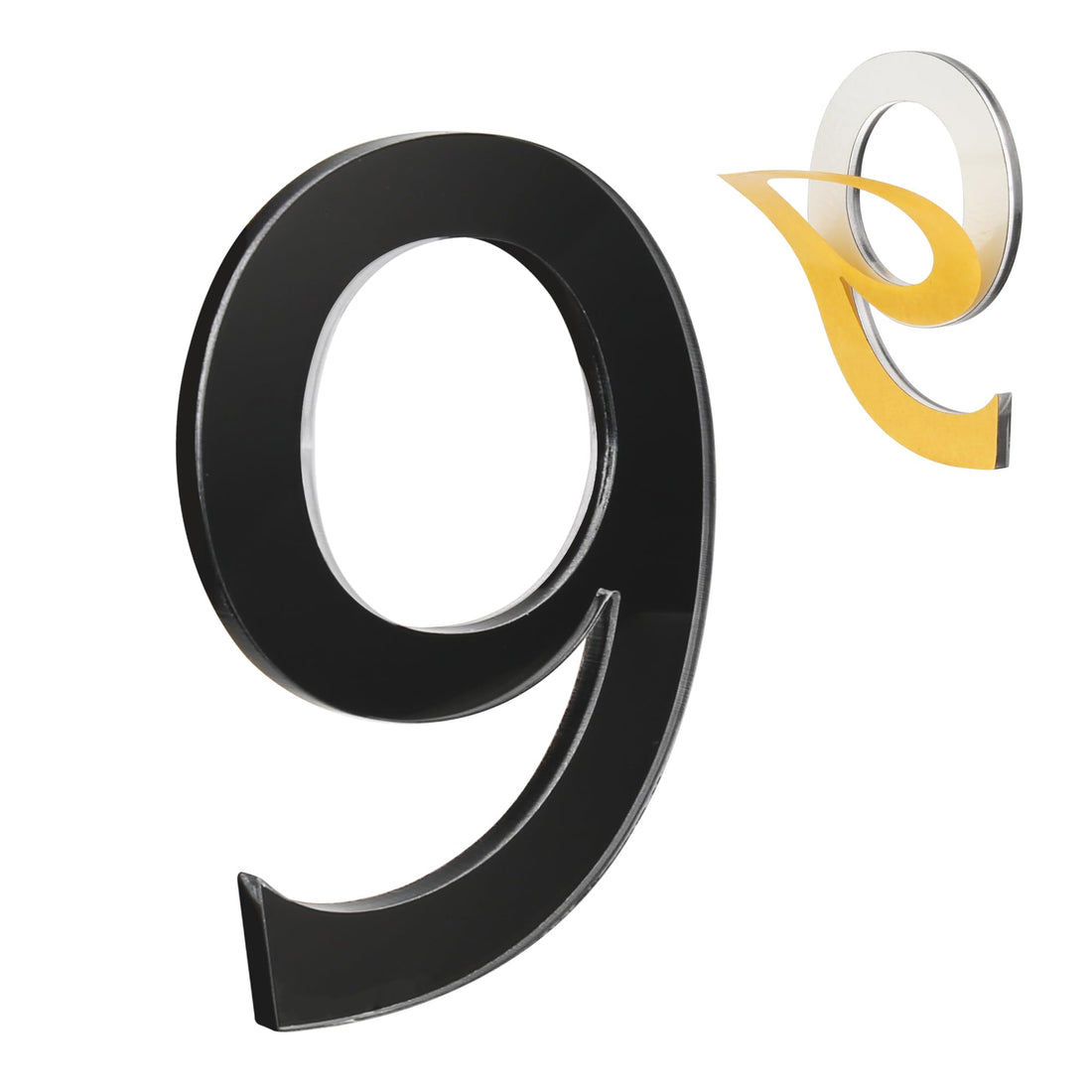 HASWARE 4 Inch Self-Adhesive House Number - Waterproof and Weather Resistant - Easy Installation for Mailbox, Posts, Door