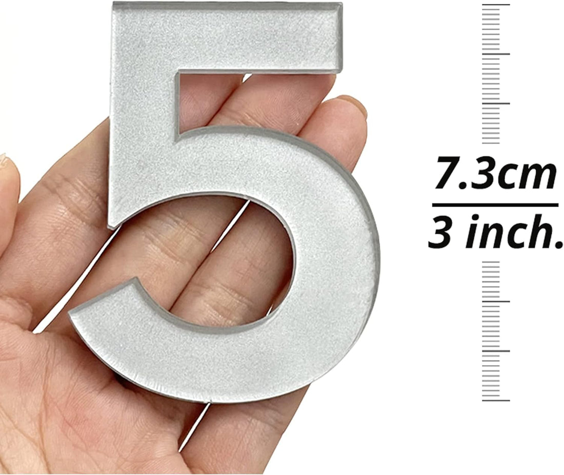 HASWARE House Number 3 inch (7.5 cm) Self Adhesive Letters Apartment Door Numbers Street Address Plaque Home, Acrylic