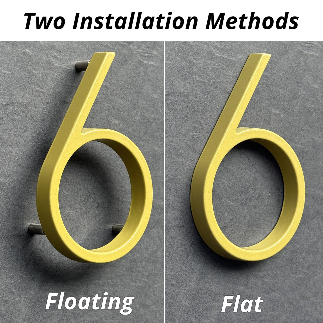 5 Inch (12 cm) House Number, Gloden Zinc Alloy