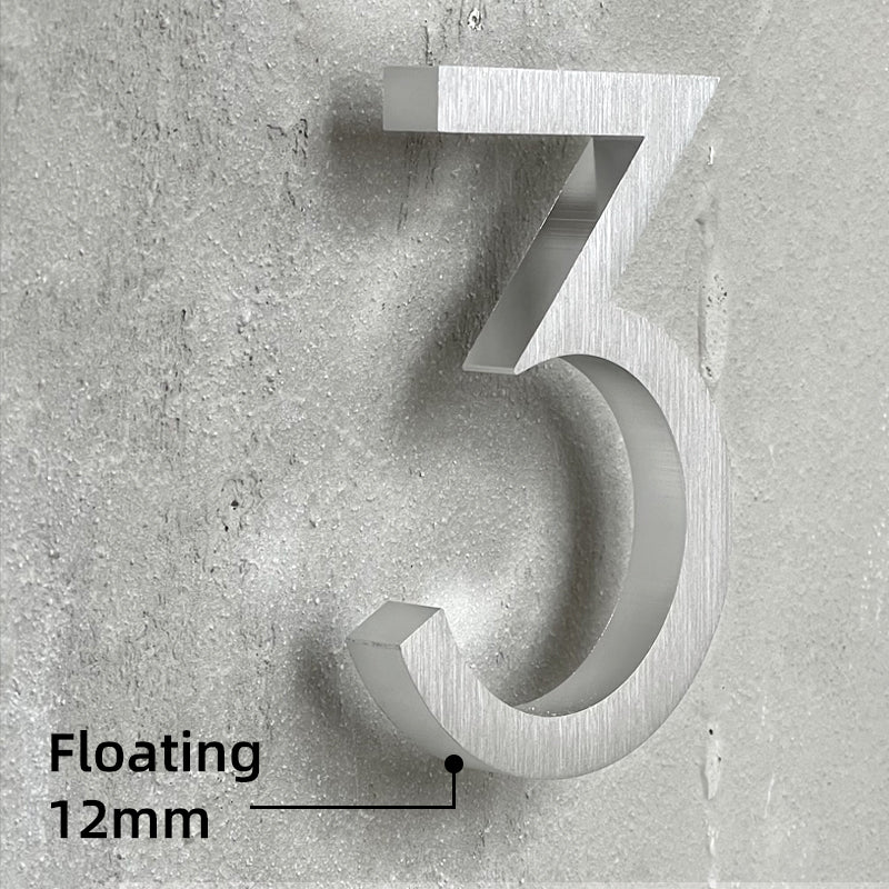 HASWARE Floating House Numbers 4 Inch Stylish Door Numbers Alphabet Plaque Street Home Address Numbers