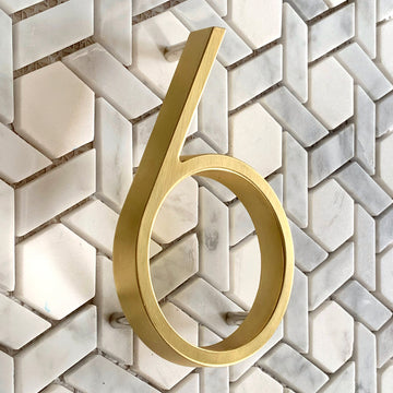 5 Inch (12 cm) House Number, Gloden Zinc Alloy