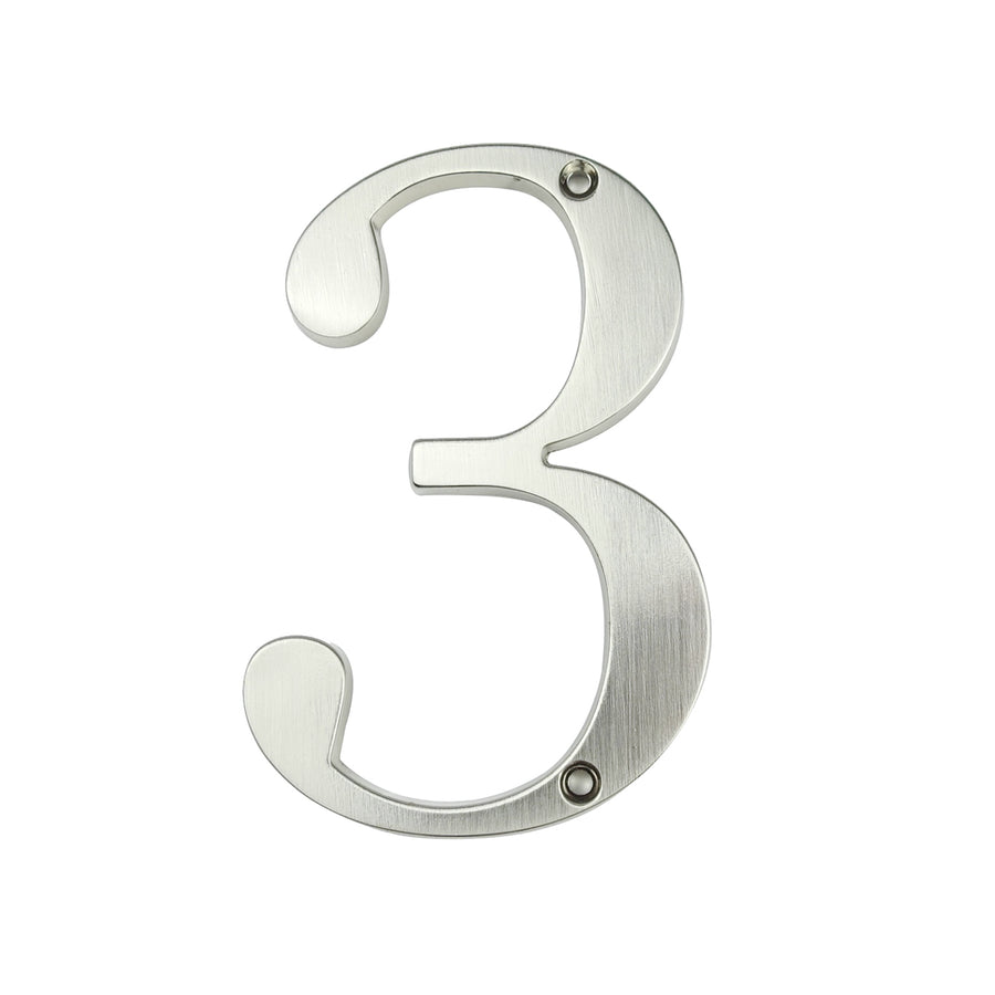 4 Inch (10 cm) House Number,Silver Zinc Alloy