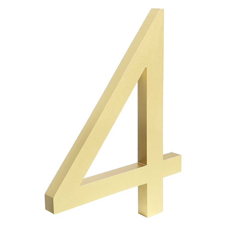 6 Inch (15 cm) House Number, Golden Aluminium Alloy