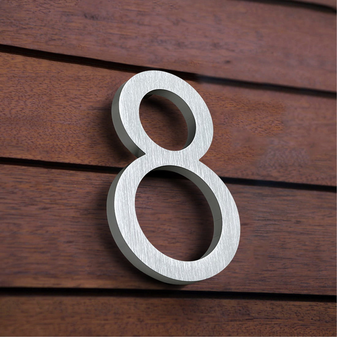 6 inch (15cm) House Number, Silver Aluminium Alloy