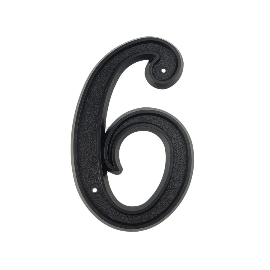 5.5 Inch (13.9 cm) House Number, Black ABS Plastic