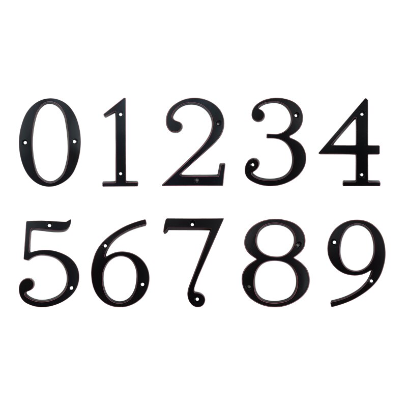 Numéro de maison moderne en alliage de zinc, 1 pièce, 4 pouces, 101mm,  noir, numéro et lettre de porte, boîte à lumière, signe d'adresse, extérieur,  numéro de maison 0-9 - AliExpress